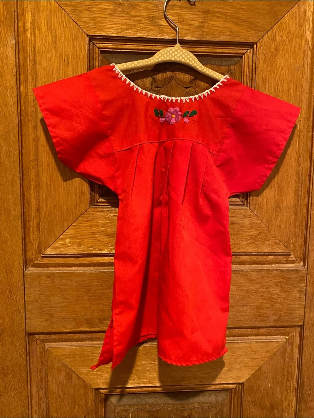 Baby Girl Red Embroidered Floral folk Mexican Dress 6-12 months